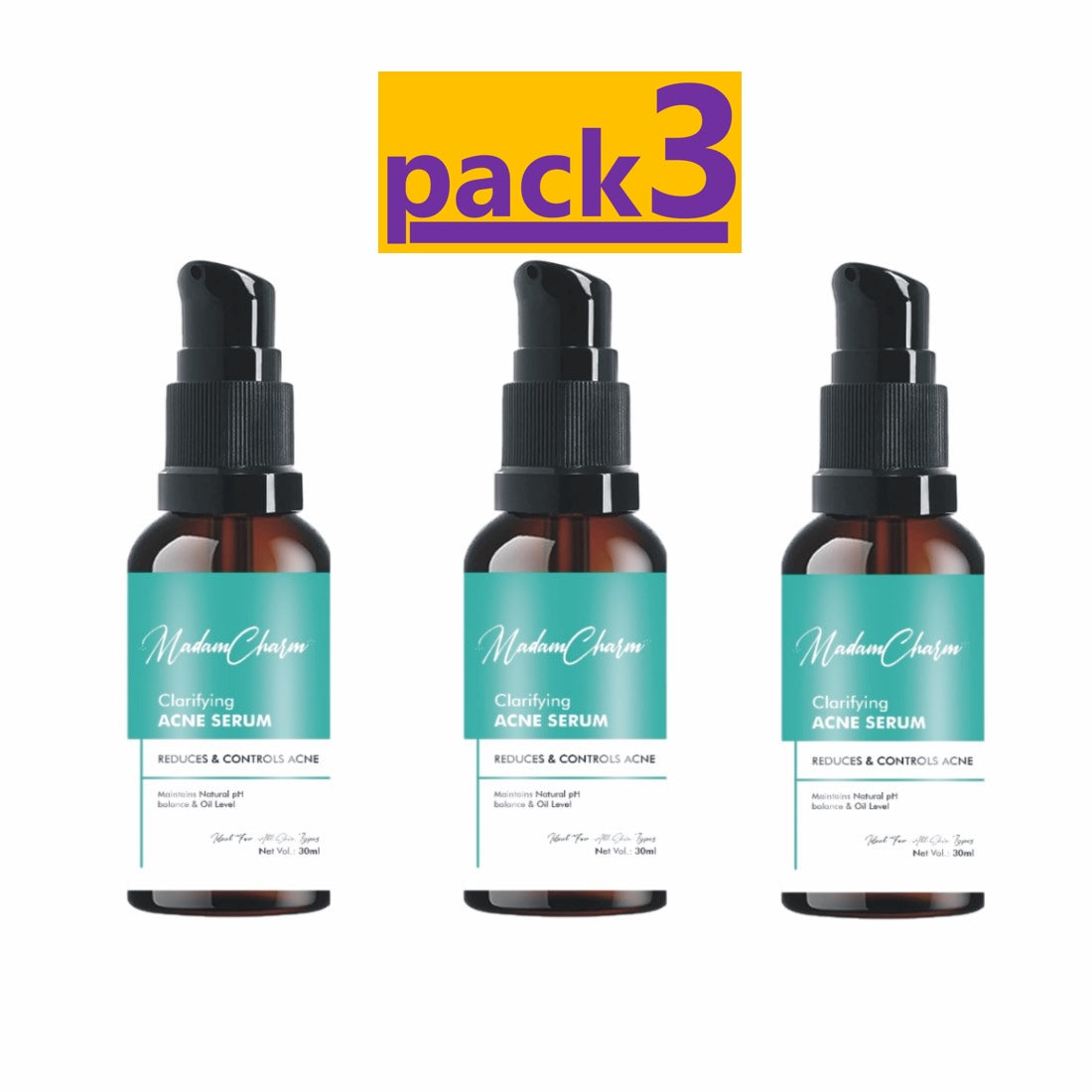 Acne Face Serum | 12% Niacinamide | 30 ML (Pack of 3)