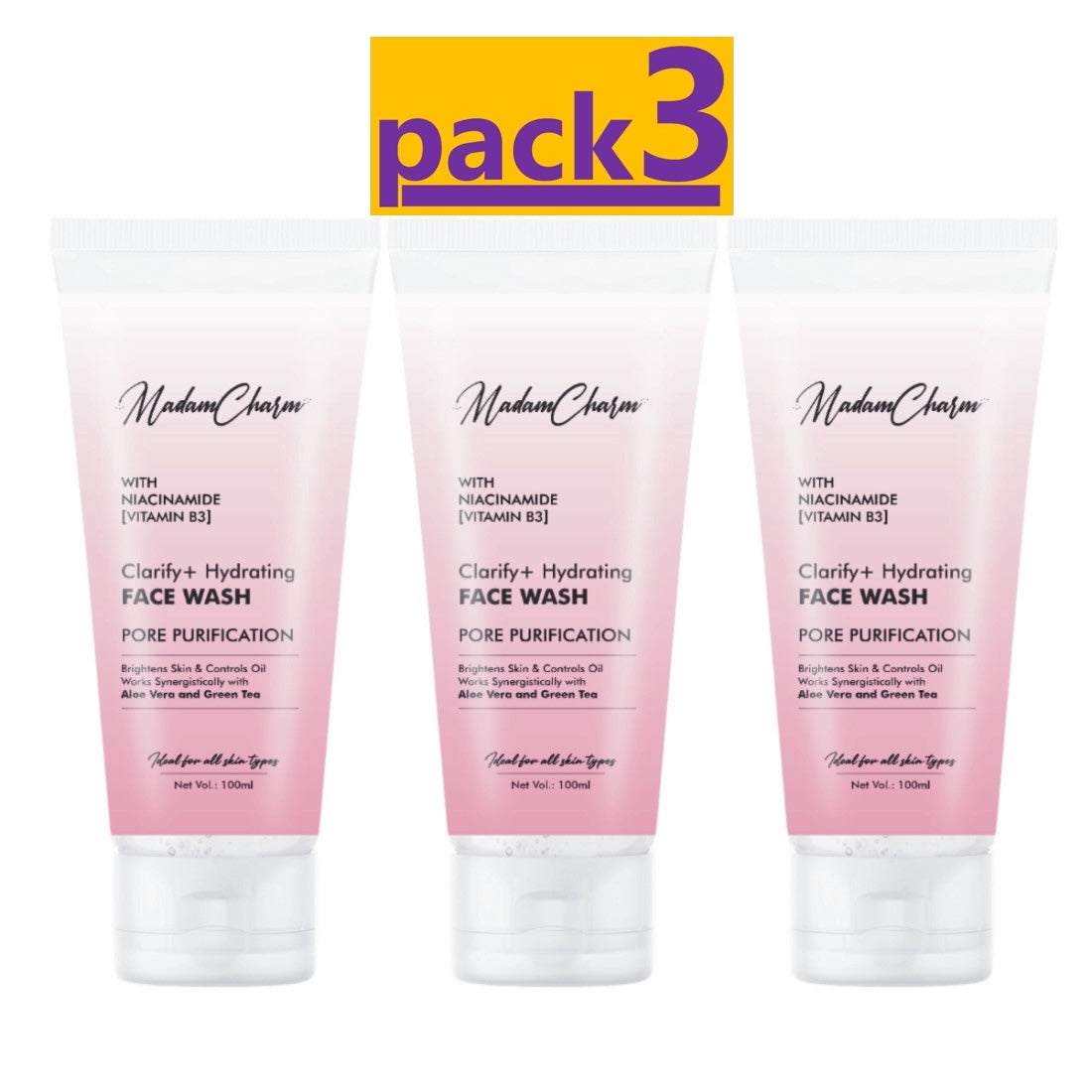 Niacinamide Anti-Acne Face Wash with Vitamin B3 (Pack of 3)