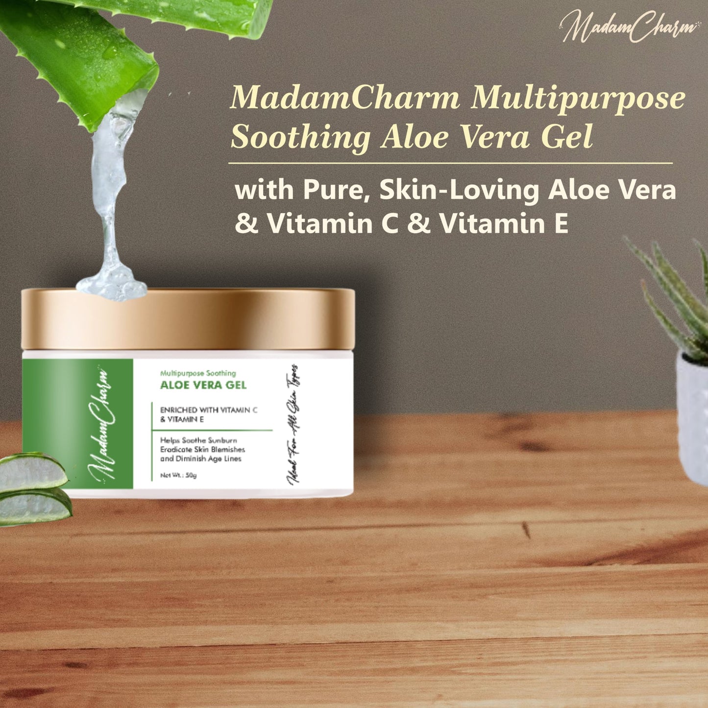 MadamCharm Multipurpose Soothing Aloe Vera Gel || 50g