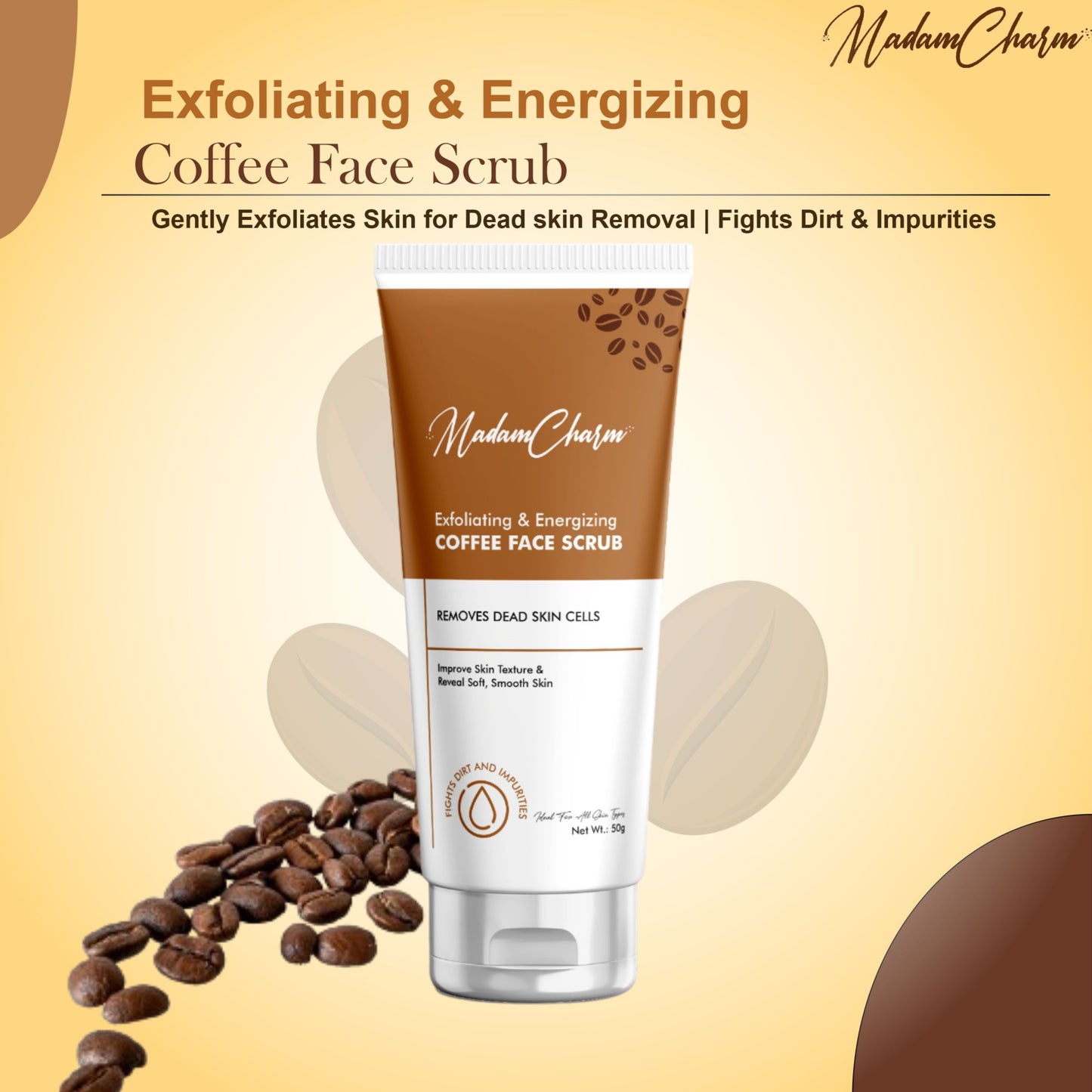 MadamCharm Exfoliating & Energizing Coffee Face Scrub || 50g