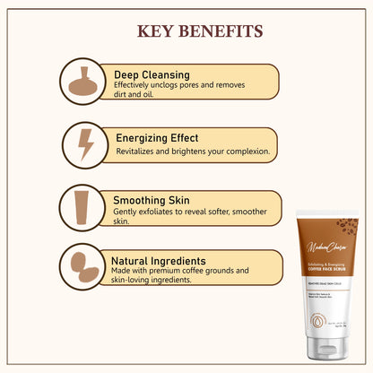 MadamCharm Exfoliating & Energizing Coffee Face Scrub || 50g