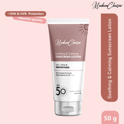 MadamCharm Soothing and Calming SPF 50 Sunscreen Lotion || 50g