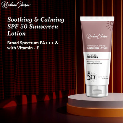 MadamCharm Soothing and Calming SPF 50 Sunscreen Lotion || 50g